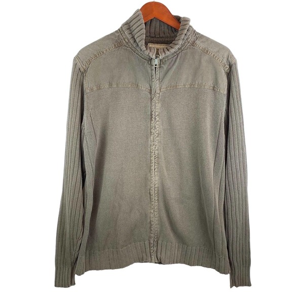 BKE MEN'S ZIP‎ UP LONG SLEEVE COLLAR SWEATER BROWN. Large. - Picture 2 of 10